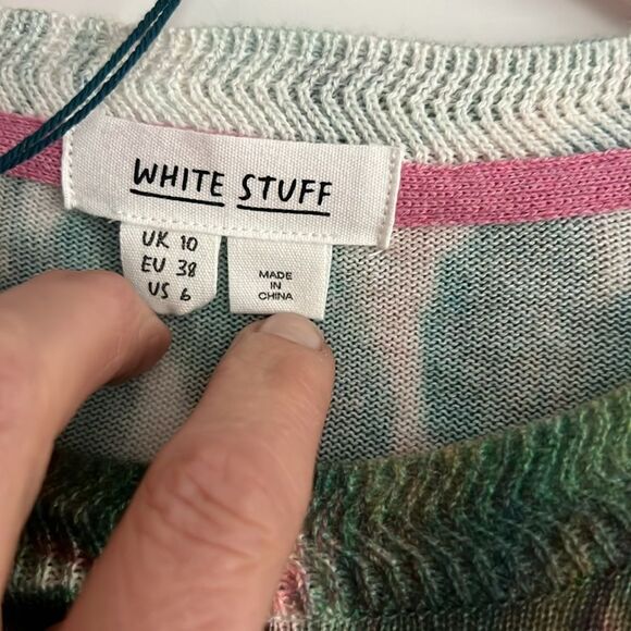 Sz. 6, NWT White Stuff Floral watercolor effect cotton Sweater, Easter - Picture 10 of 12